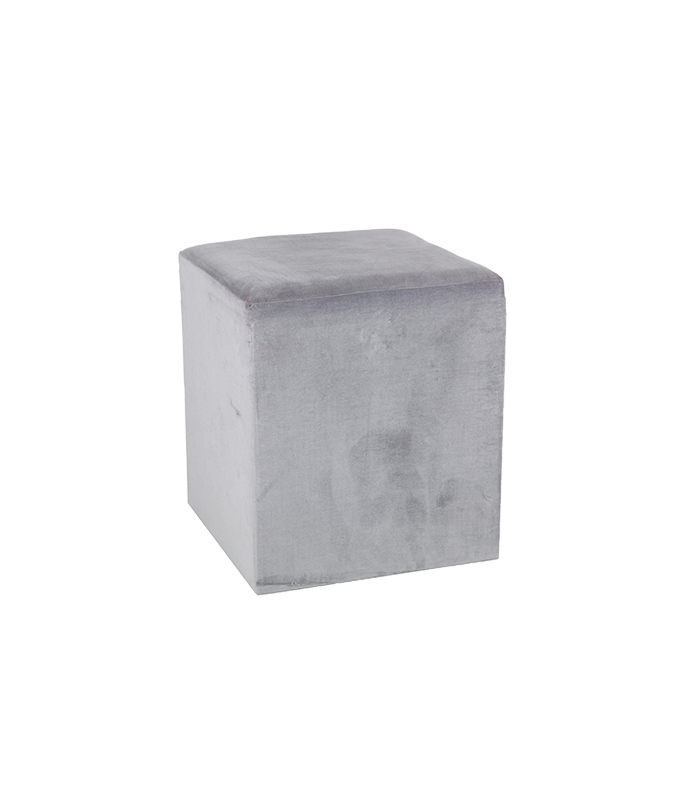 Grey Suede Ottoman